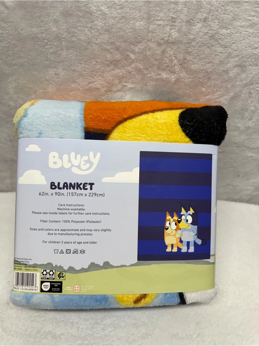 Bluey Blanket Twin Full Size Kids Soft Plush Throw 62x90